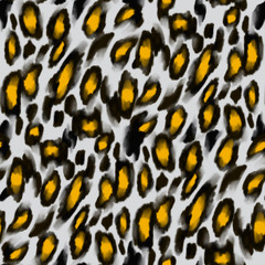 Leopard spots seamless pattern. African animal fur skin print  leather background. Abstract spotted shapes ornament. Geometric elements. Textile and fabric fashion design.