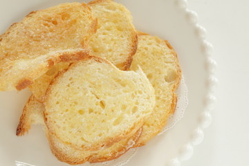 Homemade sugar Rusk in French bread for snack food

