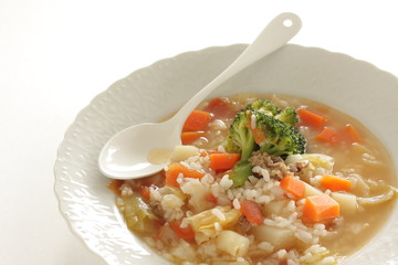 Italian food, vegetable and risotto for comfort food