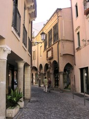 Fototapeta na wymiar Padua, Italy, Streetscape with Arcade