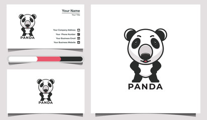 Illustration Vector cute panda logo Design Template. Suitable for Creative Industries, Company, Corporate, Multimedia, Entertainment, Education, team, club, game, streaming, Shops, and more