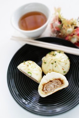 Chinese food, dumping Sheng Jian Bao pan fried meat bun