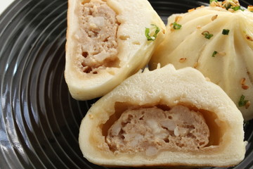 Chinese food, dumping Sheng Jian Bao pan fried meat bun