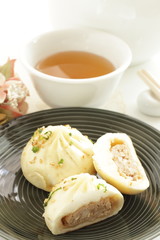 Chinese food, dumping Sheng Jian Bao pan fried meat bun
