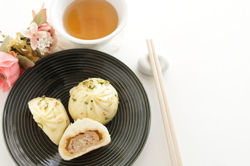 Chinese food, dumping Sheng Jian Bao pan fried meat bun