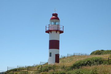 Faro del sur de Chile Valdivia niebla