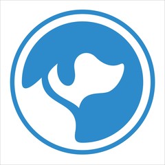 Obraz premium Dog logo and icon design vector in circle 