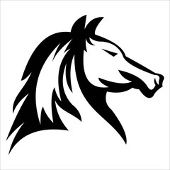 vector silhouette of a horse's head logo designs
