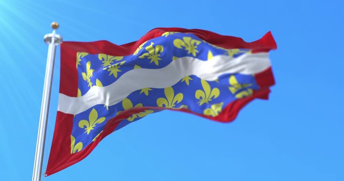 Flag of department of Cher in Centre-Val de Loire region, France. Loop