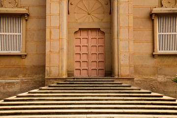 Door, Sarnath Mulagandha Kuti Vihara monastery in Varanasi, India