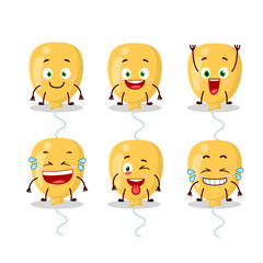 Cartoon character of yellow baloon with smile expression