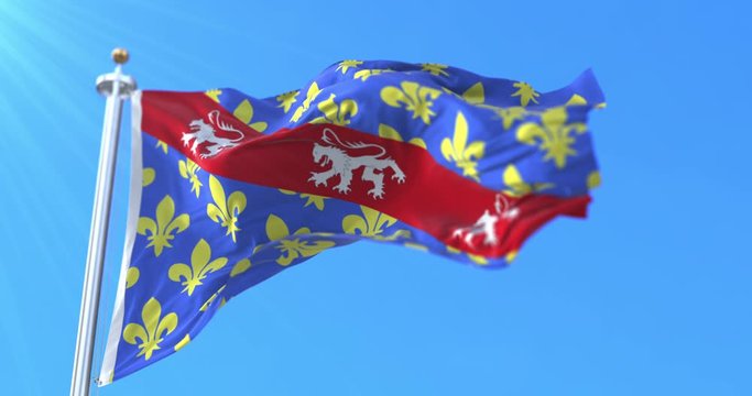 Flag of department of Creuse in the Nouvelle-Aquitaine region, France. Loop