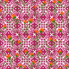Fototapeta premium Cute Flower Tile Vector Pattern Seamless