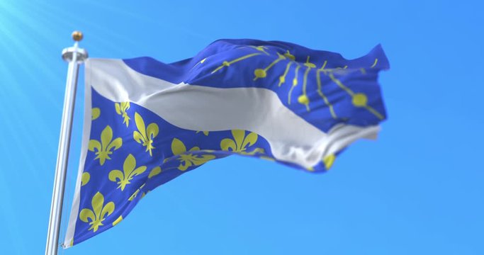 Flag of department of Essonne in the region of Ile-de-France, France. Loop