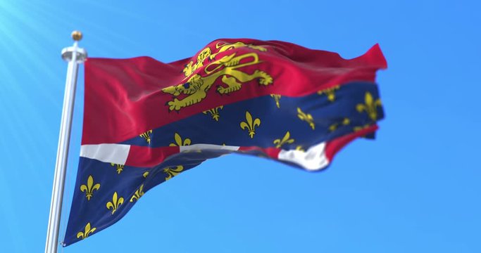 Flag of department of Eure in the region of Normandy, France. Loop
