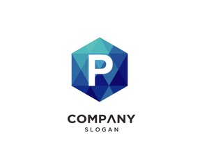 Creative Modern Letter P Hexagon Logo Design Template