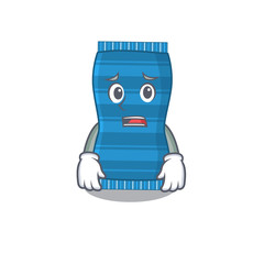 Cartoon design style of beach towel having worried face