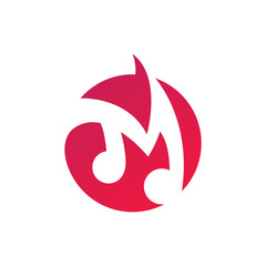 Letter M Music Red Logo