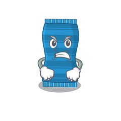 A cartoon picture of beach towel showing an angry face