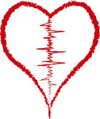 Red painful broken heart vector  design