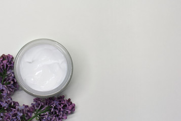 White paper box for jewelry. Top view. Suitable for inserting text into empty territory.