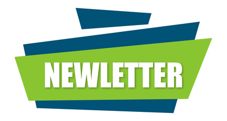 Newletter - clearly visible white text is written on beutiful green design with white background