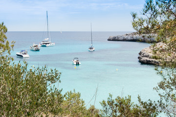 Plakat Sea landscape with boats in Santanyi, Majorca