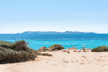 Fototapeta na wymiar Sea landscape with the view of Cabrera Island, Majorca