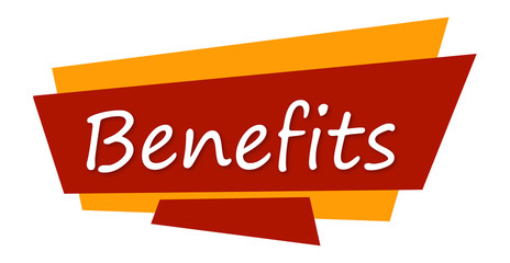 Benefits - text written on colourful background
