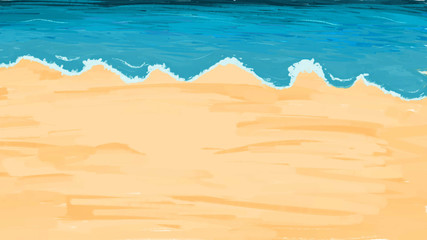 Fototapeta na wymiar summer beach background, nobody on the beach, illustrator