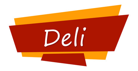 Deli - text written on colourful background