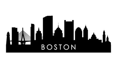 Boston skyline silhouette. Black Boston city design isolated on white background. © greens87