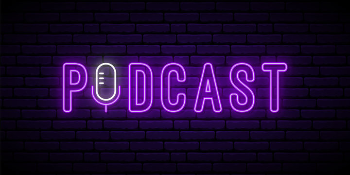 neon sign, neon logo, gaming logo, podcast