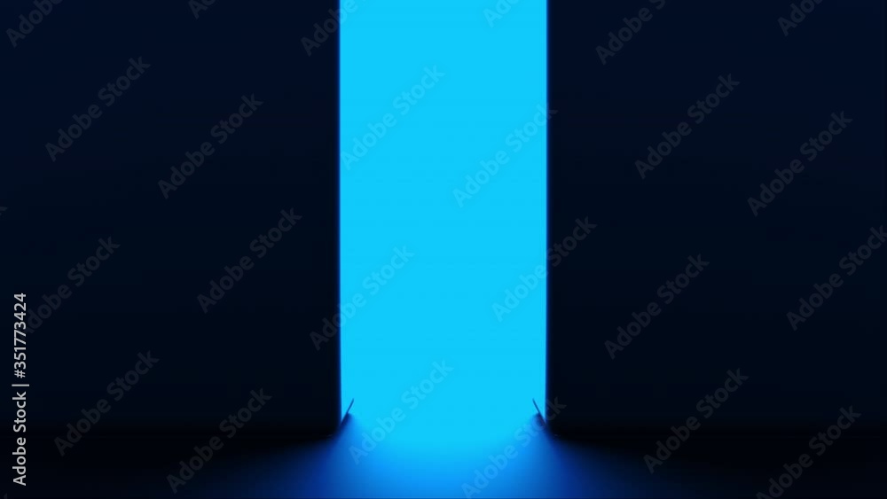 Poster opening gates with shine, computer generated. 3d rendering of automatic sliding doors. abstract back