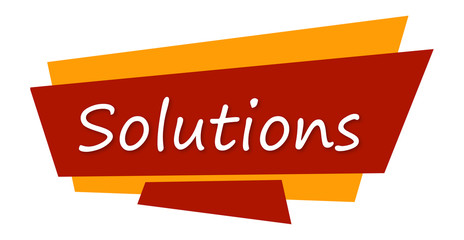 Solutions - text written on colourful background