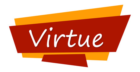 Virtue - text written on colourful background