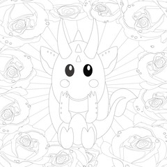 Outline Dinosaur  Illustration Suitable For Any Of Graphic Design Project Such As Coloring Book And Education