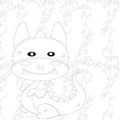 Outline Dinosaur  Illustration Suitable For Any Of Graphic Design Project Such As Coloring Book And Education