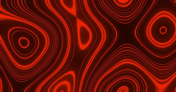 Animation of multiple red glowing liquid shapes waving swirling and flowing smoothly