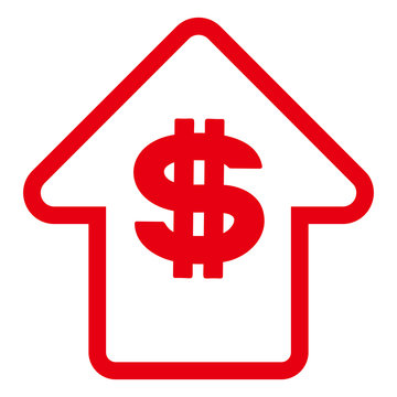red dollar sign inside house shape clip art preview