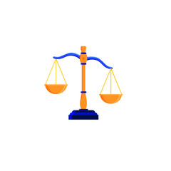 unbalanced scales flat logo icon illustration
