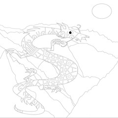 Outline Dinosaur  Illustration Suitable For Any Of Graphic Design Project Such As Coloring Book And Education