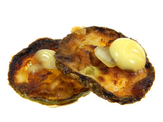 fried zucchini isolated on a white background