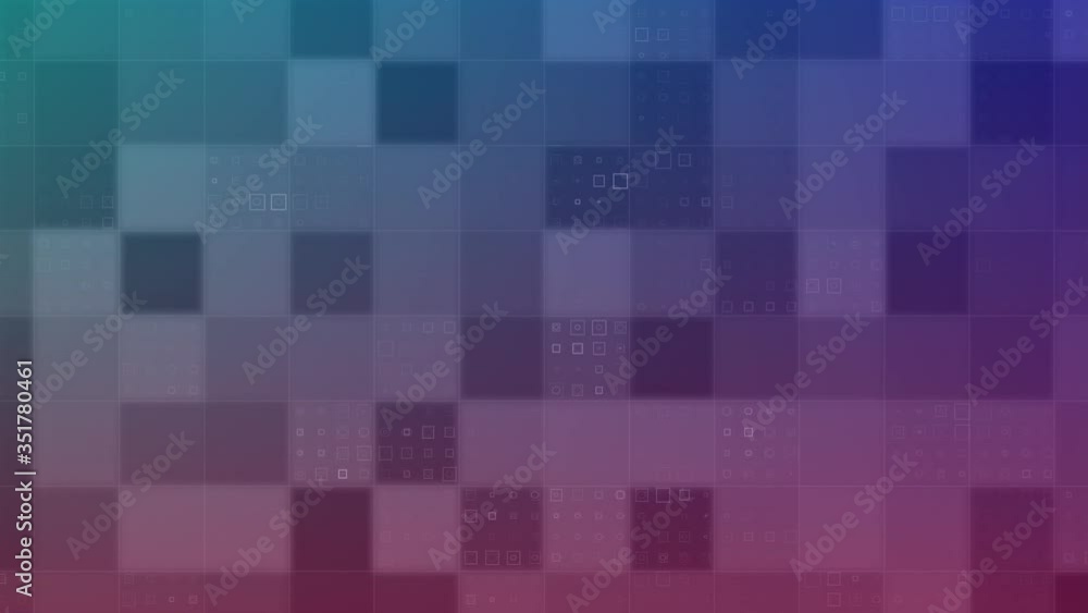 Poster animation of defocused purple pixels moving, showing data processing