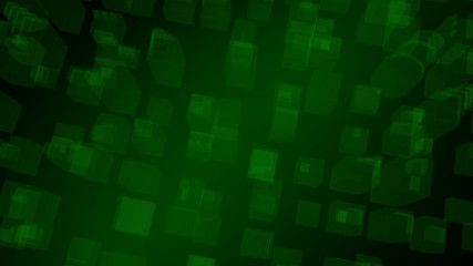 Animation of a high view of green squares on black background
