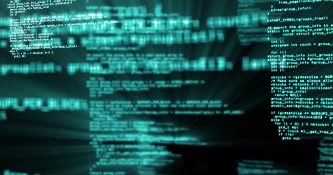 Animation of digital information on black background