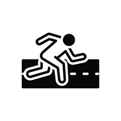 Black solid icon for athlete