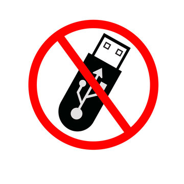 Do Not Use Flash Drive Symbol Sign,Vector Illustration, Isolate On White Background Label. EPS10.