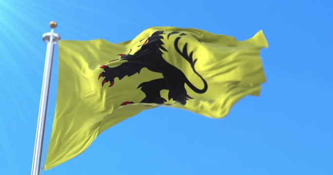 Flag of department of Nord in the Hauts-de-France region, France. Loop