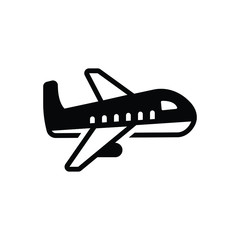 Black solid icon for flight